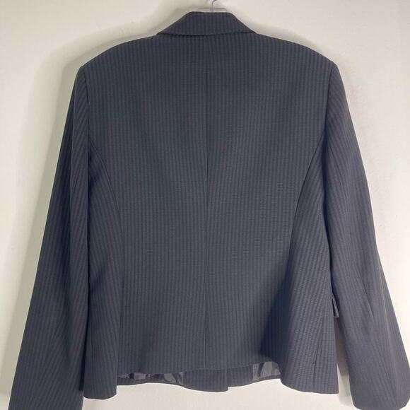 Vintage black striped button preppy office academia blazer jacket 14 - Picture 6 of 6